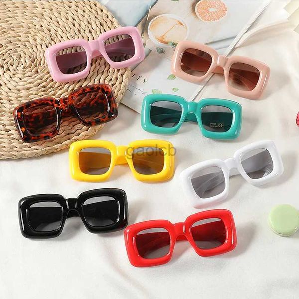 Óculos de sol 3-12 anos novos óculos de sol quadrados para meninos meninas Y2K Retro Design Shades Candy Color Goggle Sun Glasses