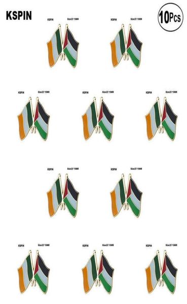 Irlanda Palestina Amizade Lappel Pin Flatge Broche Broche Badges 10pcs muito LOT6080285