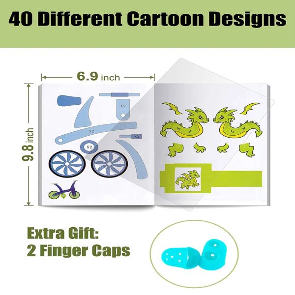 Libro di disegno a penna 3D Adatto per la stampa 3D per bambini Reusibile 40 motivi a tavola trasparente dipinto di graffiti modello