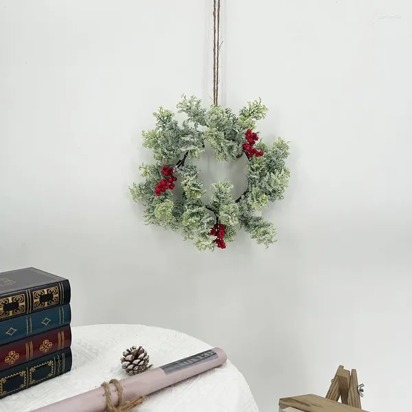 Dekorative Blumen 2024 Jahre Frohe Weihnachten Kränze Tür Hanging Rattan Veranstaltungsort Layout Dekorationen Garland für Home Party Decor