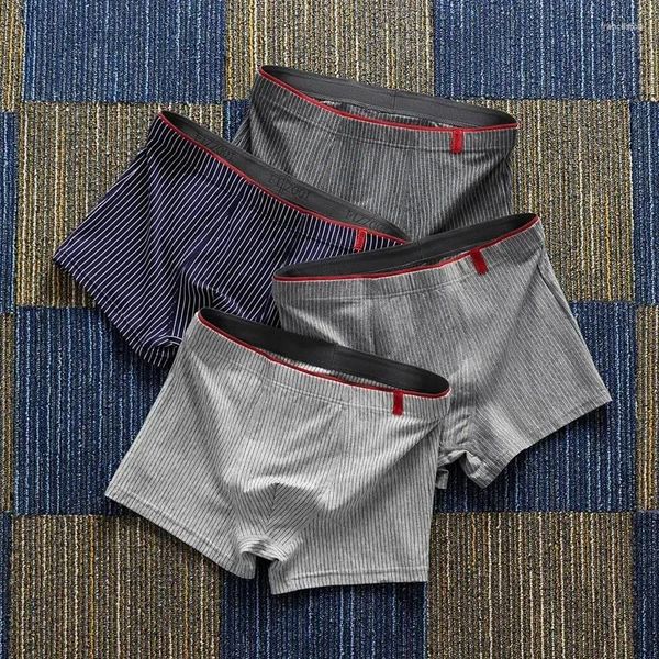 Underpants Männer Höschen Baumwolle Unterwäsche atmungsaktiven männlichen Komfort L-4xl gestreifte Jungen