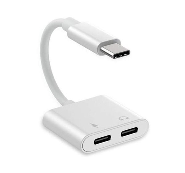 2 in 1 USB C-Adapter O und Ladegerät Splitter 3A schnelles Laden und DAC HiFi Musik 1 Typ C Männlich bis 2 Typ-C-weiblicher Port für Pixel Huawei3733647