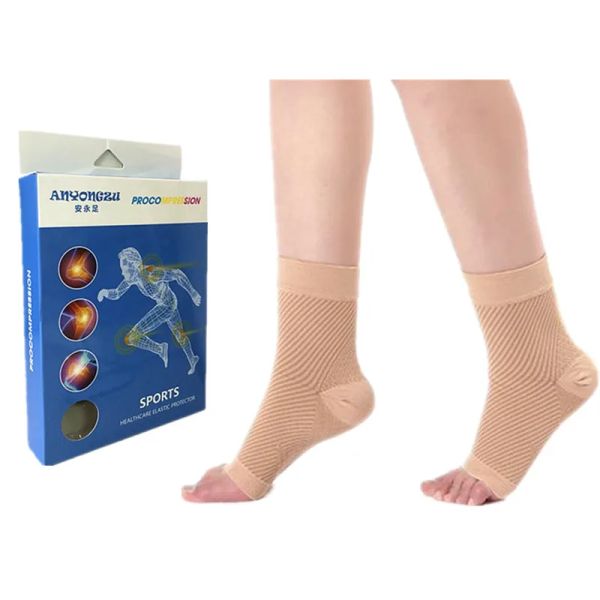 SOCKS Profesyonel Tıbbi Sıkıştırma Ayak Kılıf Spor Ürün ayak bileği basıncı Açık ayak parmakları diyagonal çizgiler kısa çoraplar