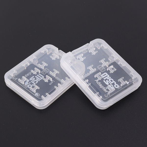 8in1 Mini Caixa de protetor de cartão de memória TF Mini Transparent SD
