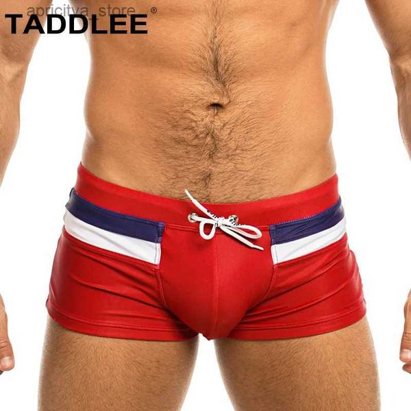 Shorts de ciclismo Tadde Brand Sexy Swimwear Mens mass de natação Trunks Square Cut Swimsutes Ternos de banho