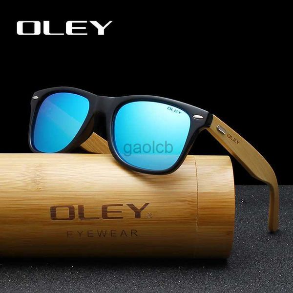 Óculos de sol Oley Marca Bambu perna Óculos de sol polarizados homens homens clássicos de óculos de óculos retro femininos de óculos femininos personalizáveis yz2140 24412