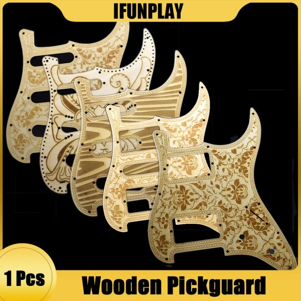 Cabos 11 orifícios guitarra de madeira Pickguard Woodwood SSS/HSH/HH/PB Pickguard Scratch Plate para FD St Electric Guitar