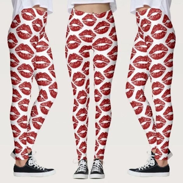 Pantaloni da donna amamina amamina i leggings stampati per lo yoga che gestisce San Valentino