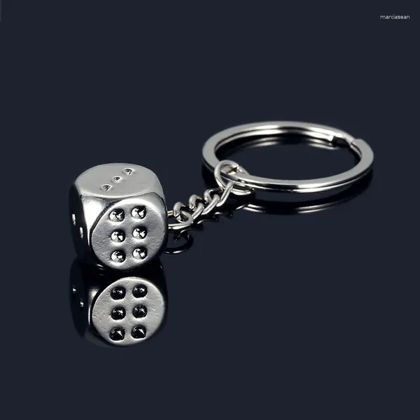 Keychains Creative Metal Dice For Mull Men Pingente keyfob Keyring Correntes -chave Anéis de charme Bag presentes