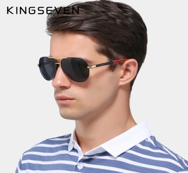 Kingseven Men Vintage Aluminum Polarized Sunglasses Classic Brand Sun Glasses