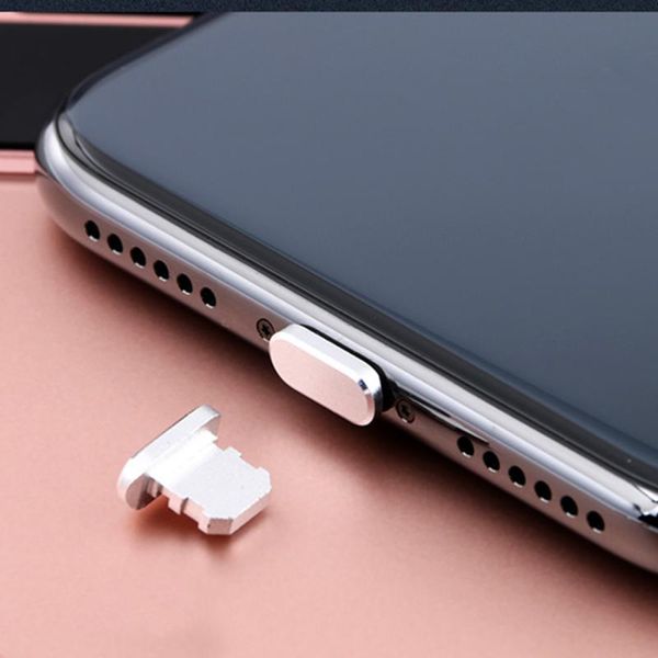 Metal Toz Fişi Mikro USB 1pc Renkli Metal Anti Toz Şarj Cihazı Dock Fiş Durdurucu Kapak İPhone X XR MAX 8 7 6S PLUS Telefon