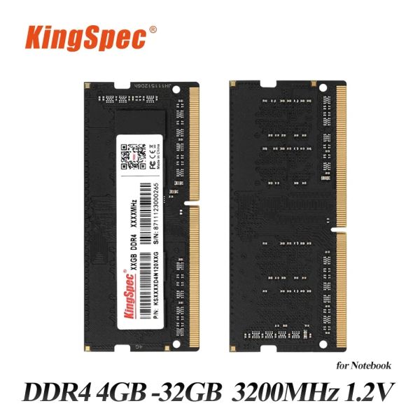 RAMS Kingspec DDR4 MEMORIA RAM 16GB 8GB 4GB 32GB 3200MHz Scheda di memoria RAM per laptop per laptop Modulo Memoria ad alte prestazioni DDR4 1.2