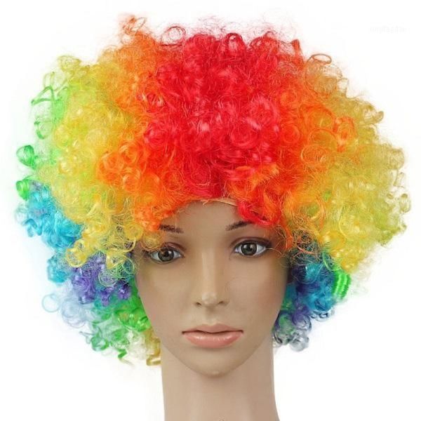 Cappelli da festa con parrucche colorate per adulti resistenti al calore abito da costume da clown in mascherato in mascherare il carnivale di Natale forniture1301c