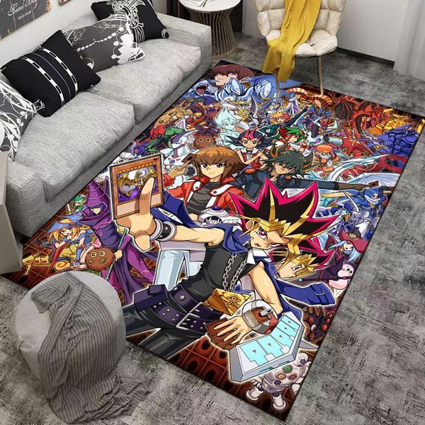 15 Größen Yu-Gi-oh Monster Card Anime Muster Teppich für Schlafzimmer Wohnzimmer Anime Teppiche für Mädchen Zimmerbodenmatte Wohnmatte Dekoration