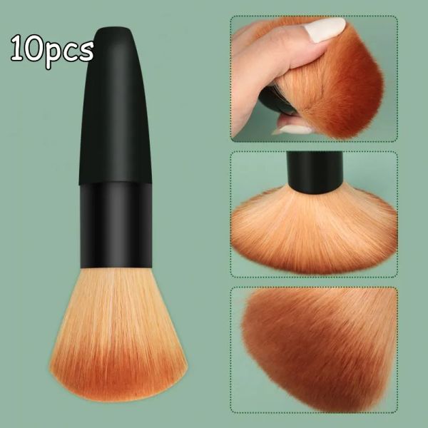 Kits 10pcs Loose Pulver Foundation Blush Make -up Pinsel Mini Regenbogenfarbe tragbare Rouge Pinsel Schönheitskosmetik Reisewerkzeuge