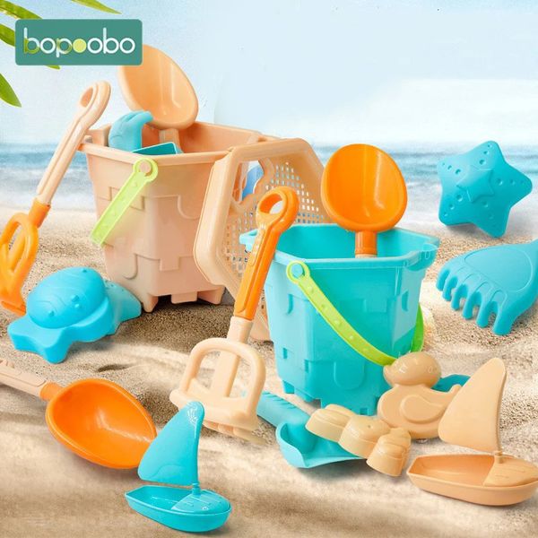 16pcs/Set Beach Sensory Bucket Toys Model Model Sand Plage для детей.