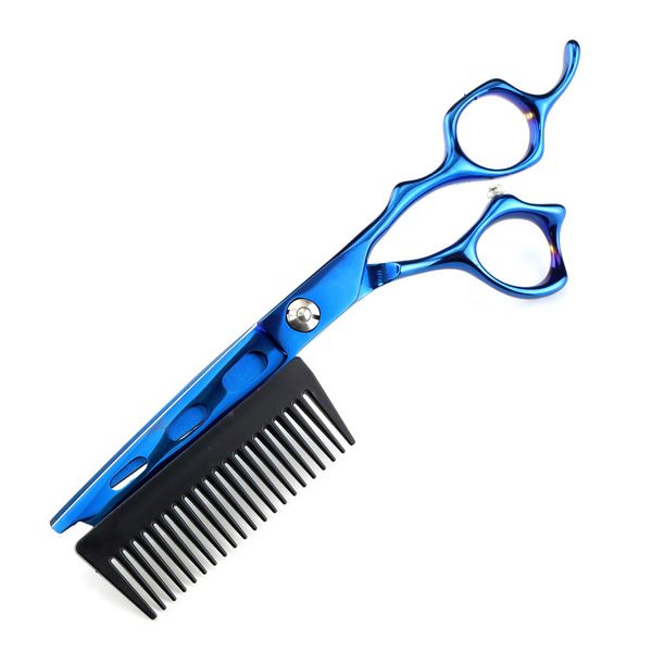 Professional JP 440C Acciaio 6 '' 2 in 1 blu forbici per capelli con pettine per tagliare le forbici per taglio di capelli a taglio di capelli