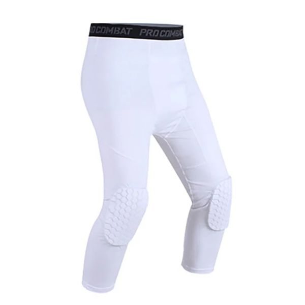 Calça calças de basquete com joelheiras leggings básicos 3/4 meias de compactação protetor de protetor esportivo