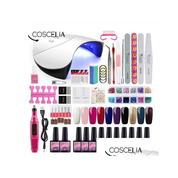 Kit per nail art gel polacco strumenti di manicure kit kit lampada a led i colori asciugatrice fai da te set drop drop dropelegh Health beauty salon otvvy