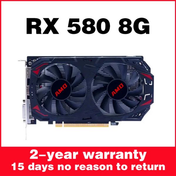 Corrente/mineiro AMD RX580 8 GB de vídeo PCI Express 2.0 16x GDDR5 256bit 6pin radeon gpu placa de video rx 580 8g Card de gráficos de jogos