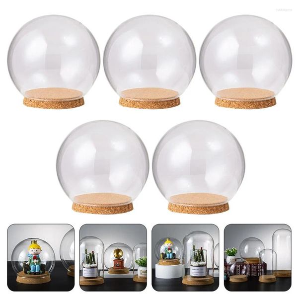 Fiori decorativi 5 pezzi Acqua Contenitore di cibi infantili LED LED Base Glass Protettore Flower Protector Dome