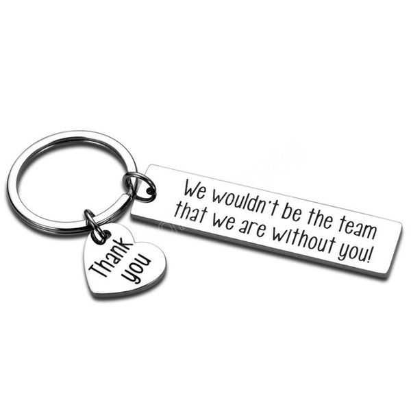 Agradecemos Keychain para colega colegas de trabalho que deixa o presente de aposentadoria Chain Chain Ring Anel aposentado em aço inoxidável Card4567746