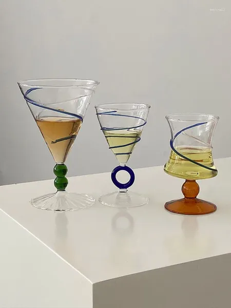 Weingläser handgefertigt mittelalterlicher Tasse Glas personalisiertes Wassergetränk Becher transparent kreativer dekorativer Dinkuzentum