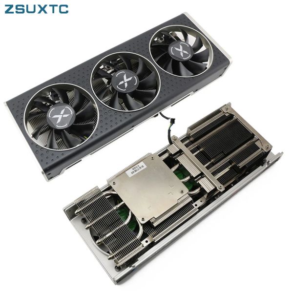 Pads Grafikkarte Heating -Lüfter RX6600XT für XFX RX 6600 xt OC Graphics Card Ersatzwiederholz Kühlkörper