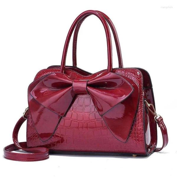 SOLDI PERCHIO 2024 Summer Borse Crocodile Pattern Bow Ladies One-Shoulder Diagonale Borsa Luxuria per tutta la partita