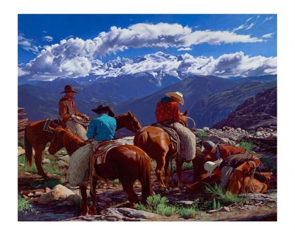 Mark Maggiori Cowboys at Work Painting Poster Decorazioni per la casa Materiale incorniciati o senza cornice 230T5624691