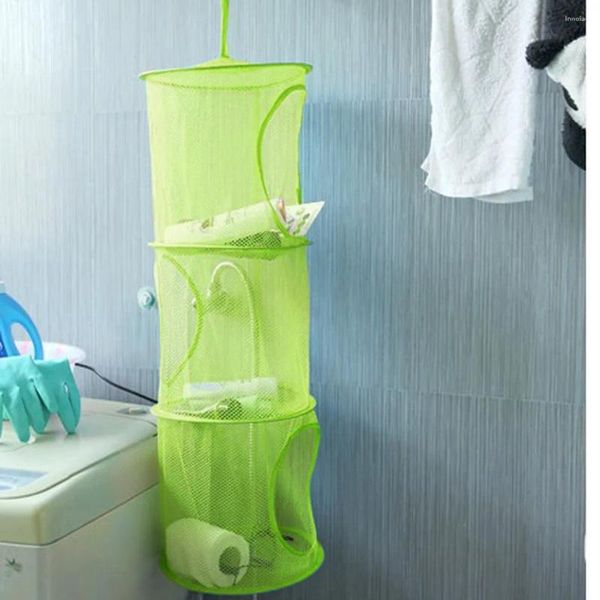 Borse da stoccaggio per camere per piccole camere sospeso Mesh Mesh Organizzatore Net Laundry Toy Teaks Closet Green