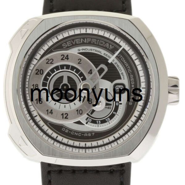 Sevenfriday Watch Designer Watches Sevenfriday Nuovo Q Serie Q Serie 49mm Black Steel in pelle/Papers/1yrwaranty #Q1-01 di alta qualità
