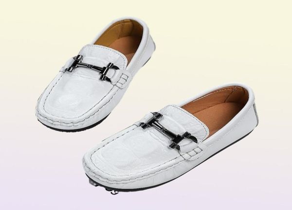 Sapatos planos de couro genuíno Designer de luxo de luxuos -jovens garotos meninas mocassins planos macios Casual Criança infantil039s6001827