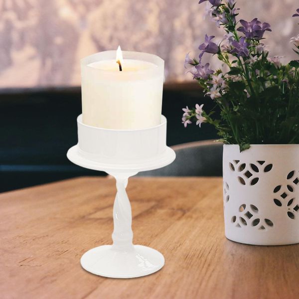 Стеклянная подсвечника держатель Tealight Stand Crafts Crafts Taper Candle Holder для свадебной домашней столовой