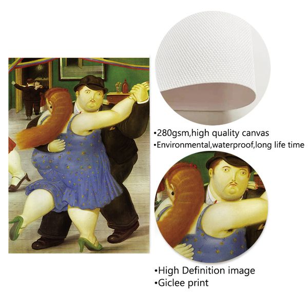 Divertimento vintage fernando botero poster stampato stampato astratto coppia grasso ballerino dipinto di pittura da parete art immagine decorazione soggiorno