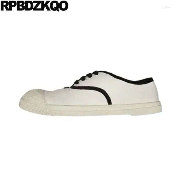 Sapatos casuais calçados retro calçados planos de amarrar meninas mulheres chinesas respiráveis italian de alta qualidade designer preto e branco vulcanize