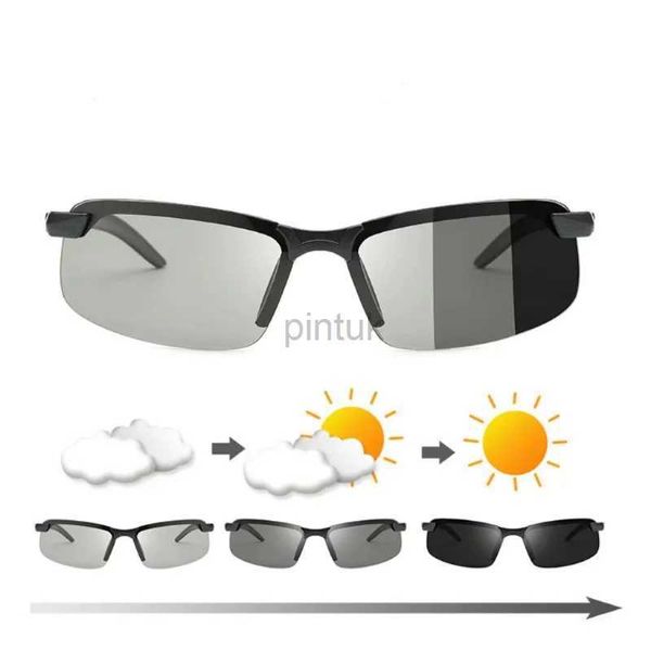 Óculos de sol Novos óculos de sol fotochrômicos Men polarizados Driving Sun Glasses Mens Dia Night Vision Driver Eyewear Uv400 Gafas de Sol 240412