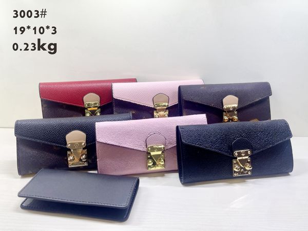 Women Original Box Pulses Luxury Real Multicolor Multicolor Long Wallet Card Holder Holder Designer classico tascabile