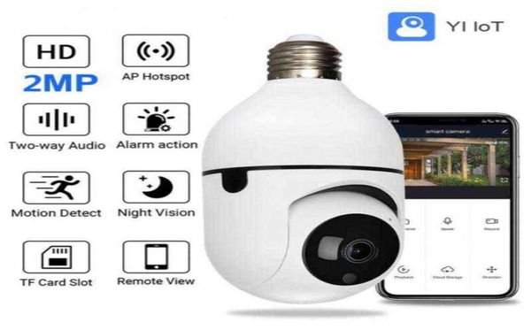 Mini fotocamera WiFi PTZ 2MP con lampadina E27 Visione notturna a colori a colori 1080p Camera CCTV CCTV a due vie Talk Auto Tracciamento Sicurezza CAM G18894672