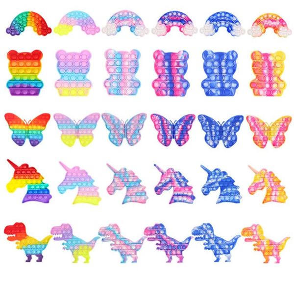 Gebundene Regenbogen Schmetterling Cubs Einhorn Dinosaurier Spaceman Sensorisches Spielzeug Autismus besondere Bedürfnisse Antistress Reliever Zappet Toys Überraschung3907336