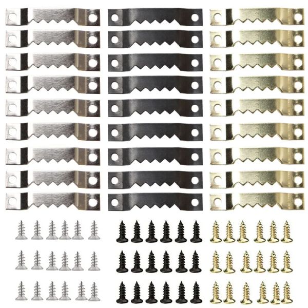 100pcs Metall Haken Set Sägezahn stabiler Fotorahmen mit Schrauben Multi funktionales Hang Easy Installation Home Decorative Tools