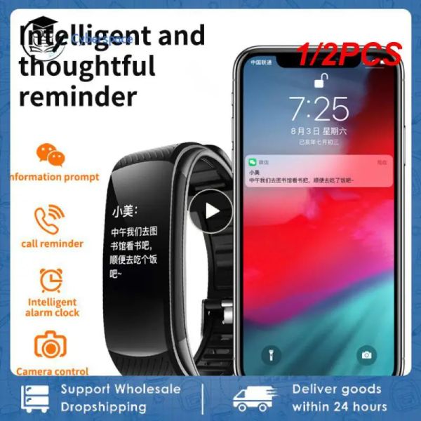 Uhren 1/2pcs Smart Armband Fitness Tracker Armband Fit Männer Frauen Kid Smartwatch Sport wasserdicht verbundener Herzfrequenz Smart Watch