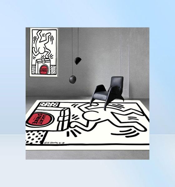 Carpete Keith Haring Area Messy Puzzle Rug Floor Mat Luxury Living Room Bedroom Baía Janela de sacada 2210171784122