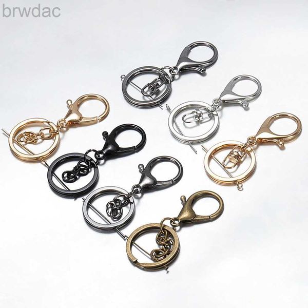Anéis -chave 10pcs 30mm anel de chave dividida Rodium/bronze antigo clássico de lagosta Chain de gancho de gancho para jóias que produzem teclados diy suprimentos 240412
