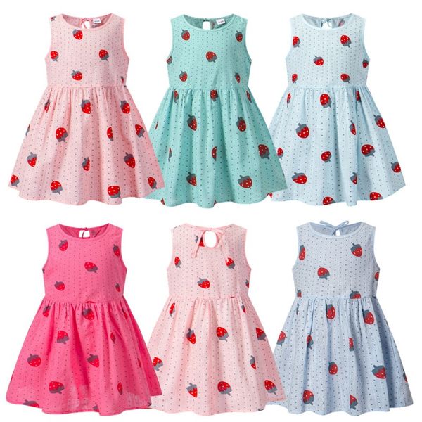 Der Sommer wurde ich ziemlich Großhandel. Neue Kinder koreanische Prinzessin Kleid Designer Sommer dünne Mädchen ärmellose gedruckte Kleider Kinderkleidung für 2-6 Jahre DHL