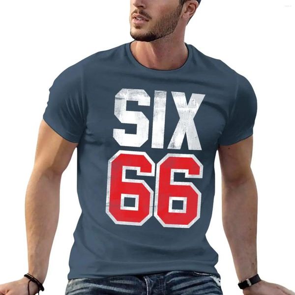 Tanques masculinos tops Seis 66 camisetas camisetas roupas de moda coreana de moda coreana T para homens