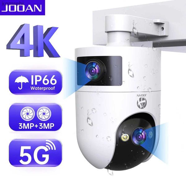 Câmeras PTZ Jooan 6MP 4K PTZ WiFi IP Câmera IP 5G Wi -Fi Lente Dual Lente ao ar livre Câmera de segurança à prova d'água colorida Night Vision Ai Rastreamento CCTV Monitoramento C240412