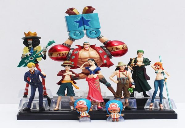 10pcsset Japon anime tek parça aksiyon figürü koleksiyonu 2 yıl sonra Luffy Nami Roronoa Zoro Handdone Bebekler C190415018972520