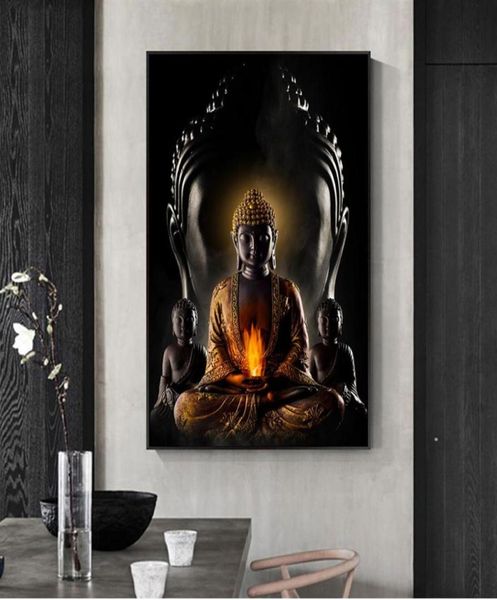 Punti da parete di pittura di tela e stampe moderne Buddha Wall Art Pictures per la decorazione del soggiorno Ingresso pranzo El Home Dec247T5181707