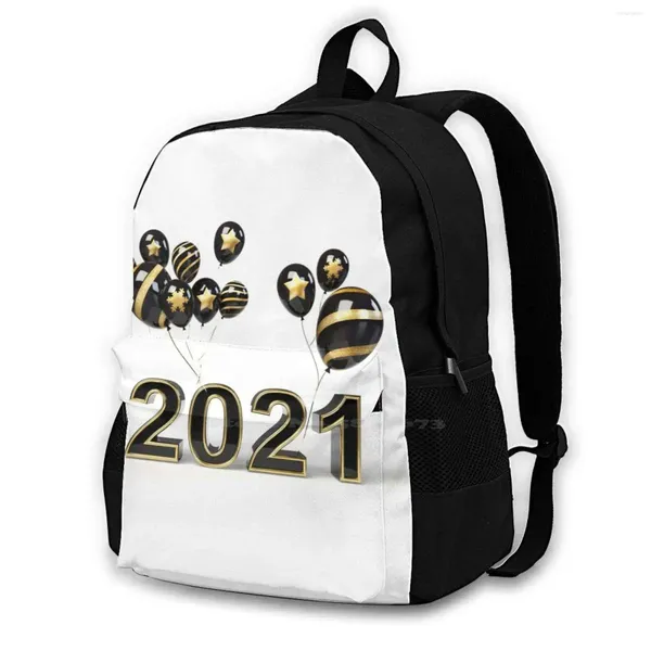 Backpack 2024 Balloons School Bag Laptop de Grande Capacidade
